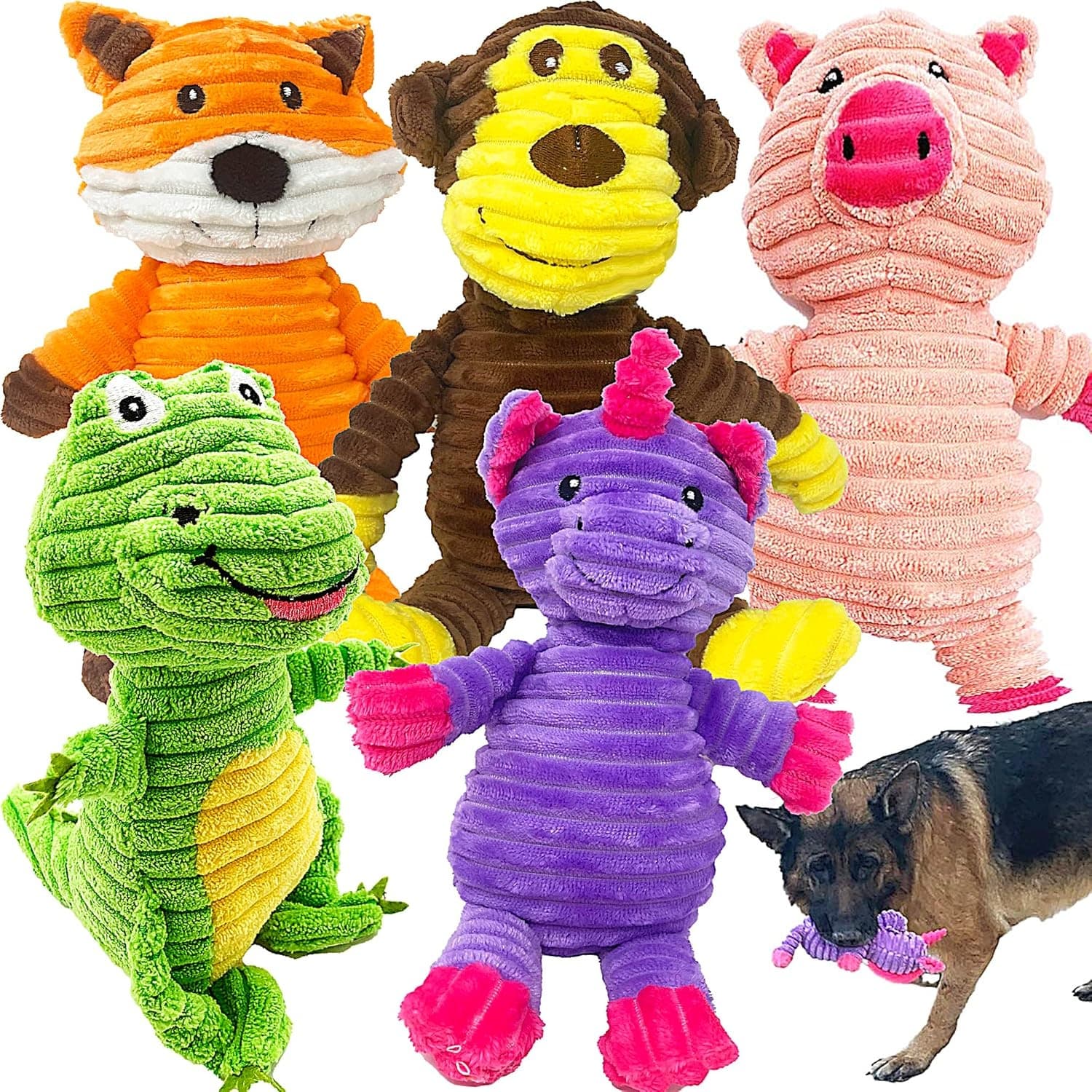 Jalousie Paquete surtido de juguetes de peluche para cachorros y mascotas,